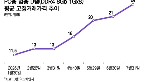 HBM 만들수록 귀해지는 구형 D램…DDR4 가격 더 오른다