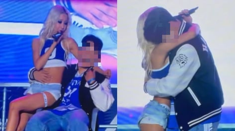 남학생 위에 앉더니 포옹…우주소녀 다영, '초밀착 퍼포먼스' 논란