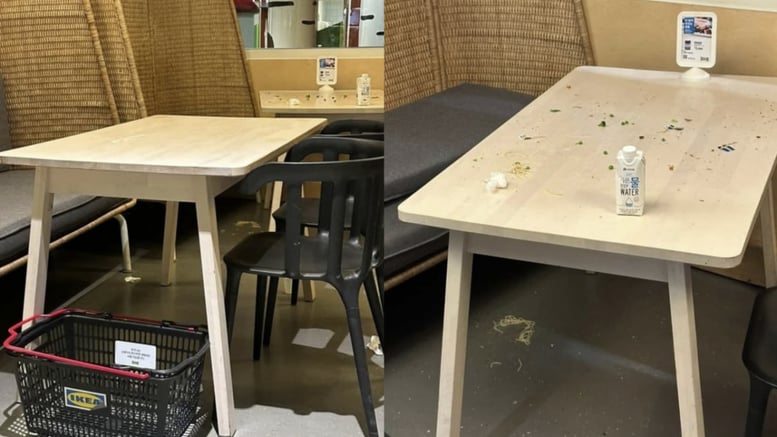 "직원이 치울 거야" 삼 남매 부모, 이케아서 '민폐 교육'...자리는 엉망