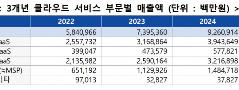 국내 클라우드 매출 9조 돌파…"AI 핵심 인프라 자리매김"