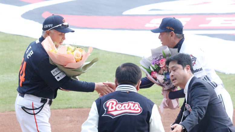 [포토] 김경문-김원형 '굿게임'