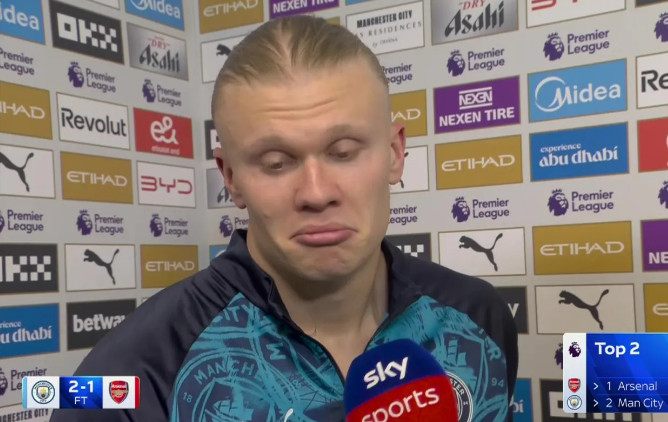 '맙소사' 생방송 중 '욕 뱉은' 홀란, 리포터 사과 요구에 적반하장 "원래 다 욕하잖아!"... 방송사도 '삐~' 처리