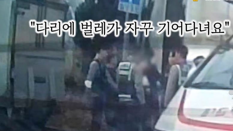 "다리에 벌레 기어다녀" 경찰 앞 환각 증세, 다리엔 '주사 자국'