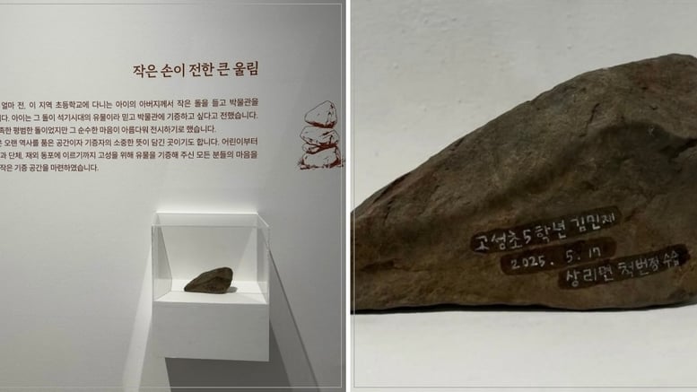 평범한 돌인데 "유물 발견, 기증!"...꼬마 순수함에 박물관 '특별전시'[오따뉴]